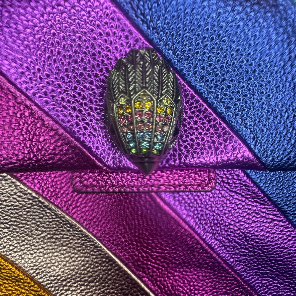 NWT Kurt Geiger London Leather Kensington metallic multicolor purse - Picture 3 of 16